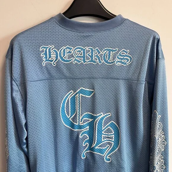 Chrome Hearts Blue V Neck Long Sleeve Sweatshirt - Picture 7 of 7